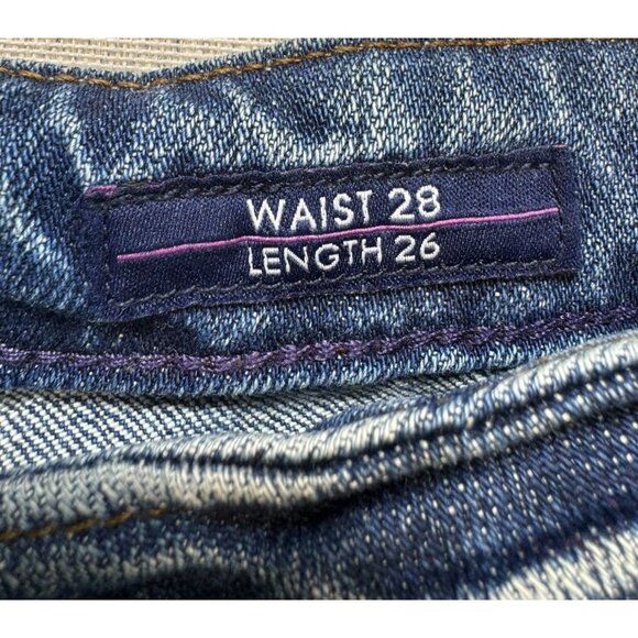 Vigoss The Chelsea Womens Skinny Distressed  Jeans Size 28x26 Blue Denim - Picture 4 of 11